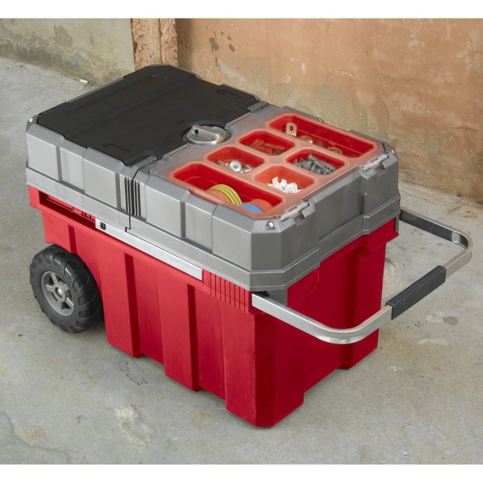 Tool portable storage plastic box keter organizer rolling solution